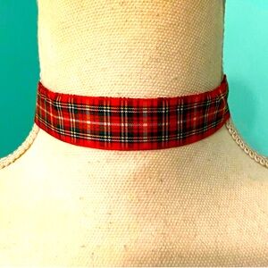 Red Tartan Plaid Choker l